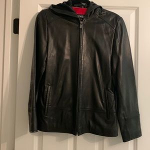 Hooded Leather Jacket